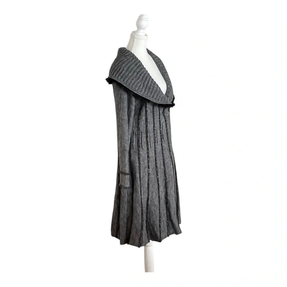 Joseph Ribkoff Alpaca Blend Coatigan Sweater Coat Grey Ribbed Collar Size 12 - Picture 4 of 8